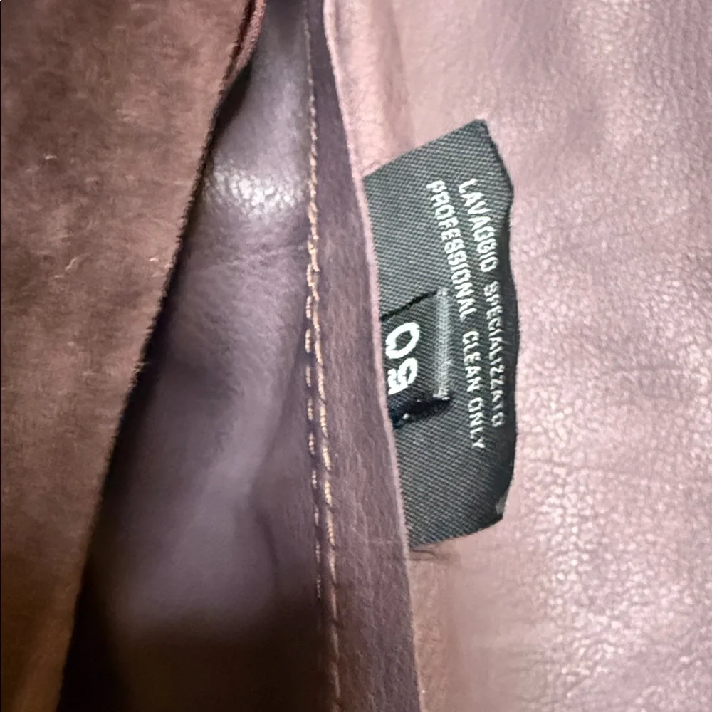 Gucci brown 100% soft leather 2 button lapel collar jacket blazer coat sz Lg